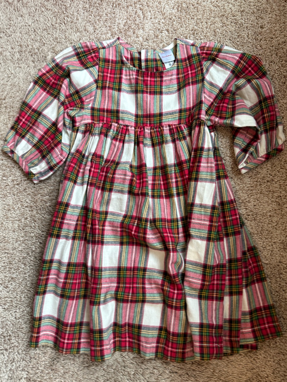 Hanna Andersson Red, White & Green Plaid Holiday Dress